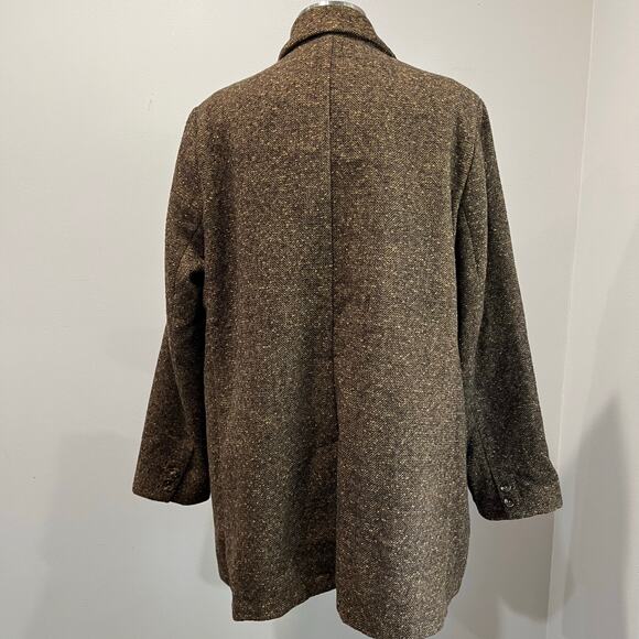 Old Navy Oversized Blazer Herringbone Wool Blend Brown Size XL - Picture 3 of 8